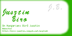 jusztin biro business card