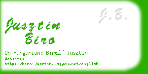 jusztin biro business card